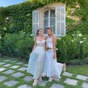 White lace vintage maxi skirt